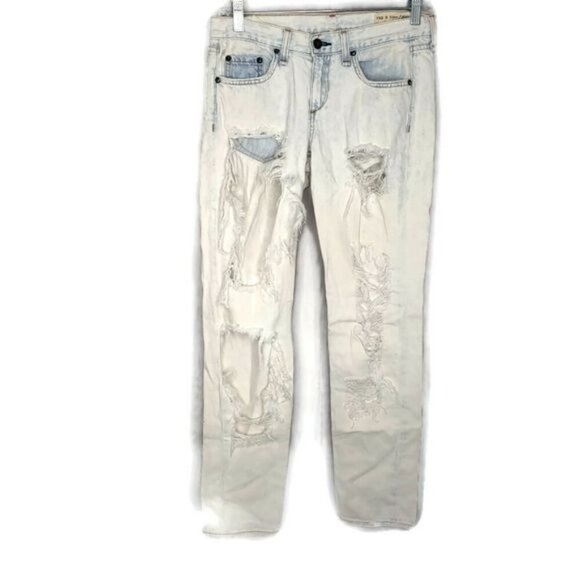 Rag & Bone Distressed Boyfriend Jeans Bleached Women's Size 24 - Picture 7 of 7